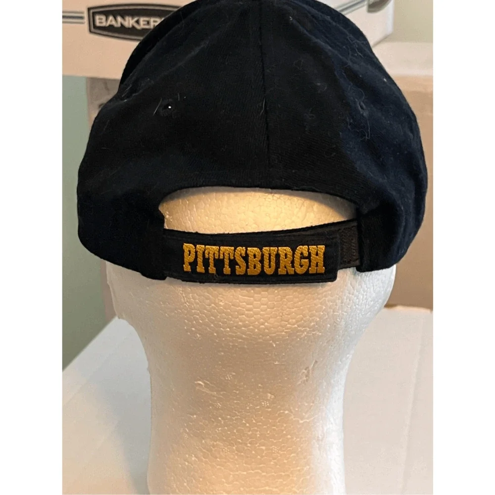 NFL Pittsburgh Steelers Black Embroidered Strapback. One Size